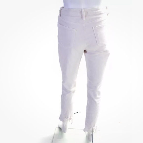 L Agence Womens Distressed Fringe High waist Rise High Line Jeans Pink Size 25 - Picture 4 of 8